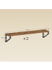 VASAGLE 2er-Set: Wandregal in Vintagebraun-Schwarz - (B)60 x (H)11.2 x (T)12.7 cm
