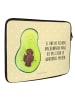 Mr. & Mrs. Panda Notebook Tasche Avocado Kern mit Spruch in Gelb Pastell