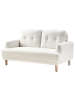 Beliani 2-Sitzer Sofa TUVE in Weiß/Braun - (W) 149 x (H) 85 x (L) 90 cm