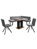 58 aufm Kessel ECKBANKGRUPPE Modern Doralyn 2 für 7 Personen Microfaser Schwarz/Grau