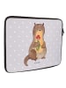 Mr. & Mrs. Panda Laptop Sleeve Otter Blumenstrauß ohne Spruch in Grau Pastell