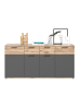 xonox.home Kommode  (B/H/T: 180x87x40 cm) in Nox Oak Nachbildung und Basalt grau