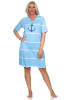 NORMANN Kurzarm Nachthemd Maritimer Look - 85707 in hellblau