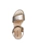 Tamaris Ledersandalen Keilabsatz Comfort Gold