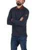 BLEND Langarm-Poloshirt in blau