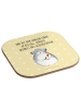 Mr. & Mrs. Panda Bierdeckel Chinchilla Blume mit Spruch in Gelb Pastell