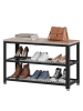 VASAGLE Schuhbank Daxton in Greige-Schwarz - (B)73 x (H)45 x (T)30 cm