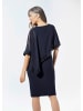 GOLDNER Kleid mit raffiniertem Chiffonüberwurf in mitternachtsblau