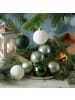 MARELIDA 30er Set Christbaumkugeln Weihnachtskugeln bruchfest D: 6cm in grün, weiß
