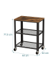relaxdays Küchenwagen "Industrial" in Dunkelbraun/ Schwarz - (B)60 x (H)77,5 x (T)40 cm