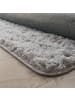 KADIMA DESIGN Hochflor Teppich Shaggy waschbar Unifarben Schlafzimmer in Hellgrau