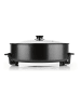 Gourmet Maxx Party-Pfanne elektrisch 1500W metallic schwarz 42cm mit Deckel & Trenner Schwarz