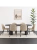 ebuy24 Essgruppe Kyoto 7-teilig Dunkelbraun, beige 210 x 100 cm