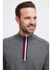 FQ1924 Troyer FQKyle raglan halfzip knit 21900570  Modischer Strickpullover mit Troyer-Kragen in Grau