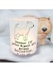 Mr. & Mrs. Panda Glas Teelichthalter Bullterrier Moment mit Spruch in Transparent