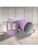 Mr. & Mrs. Panda Kaffeetasse 3. Hochzeitstag Lederhochzeit mit S... in Lavendeltraum