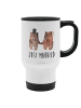 Mr. & Mrs. Panda Thermobecher Bär Heirat mit Spruch in Weiß