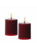 MARELIDA 2x LED Mini Kerze Grabkerze für Laternen Timer Sensor H: 10cm in rot