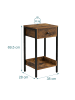 relaxdays Beistelltisch "1 Schublade" in Braun/ Schwarz - (B)38 x (H)69,5 x (T)28 cm