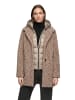 AMBER & JUNE Plüschjacke mit abnehmbarem Westenteil in Braun