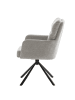 home24 Drehbarer Armlehnenstuhl Calub in Grau