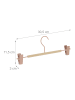 relaxdays 10x Hosenbügel in Rosa/ Natur - (B)30,5 x(H)11,5 x(T)3