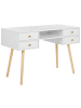 Beliani Schreibtisch LEVIN in Weiß/Braun - (W) 110 x (H) 78 x (L) 55 cm