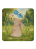 Mr. & Mrs. Panda Flaschenuntersetzer Hase Blume Design ohne Spruch in Weiß