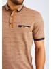 Leif Nelson Herren T-Shirt Polo Herren T-Shirt Polo LN-55550 in camel-melange