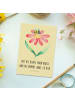 Mr. & Mrs. Panda Postkarte Hummel Blume mit Spruch in Gelb Pastell