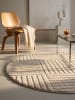 KADIMA DESIGN Hochflorteppich 3D Bögen Boho Waschbar Wohnzimmer in Creme