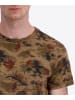 Timezone Blumiges T-Shirt mit Rundhalsausschnitt und normalem Schnitt in Beige