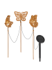 näve LED Solarleuchte "BUTTERFLY" in braun - (L)10 cm x (B)3 cm x (H)52 cm