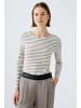 Oui Langarmshirt SUMIKO in dk brown offwhite