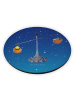 Mr. & Mrs. Panda Rund Magnet Sternzeichen Waage ohne Spruch in Sternenhimmel Blau