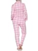 NORMANN Langarm Jersey Pajama Karo Optik Übergröße in rosa