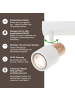 Brilliant Pini LED-Spotbalken – 4-flammig, Weiß/Holz, GU10, dimmbar, schwenkbar