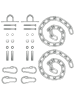 AMANKA 2 Deckenhaken + 2 Ketten mit Karabiner silber