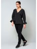 Alba Moda Hemdbluse mit Volant und V-Ausschnitt in schwarz