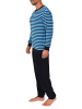 NORMANN Frottee Schlafanzug lang Pyjama RingelMuster - 82368 in marine