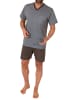 NORMANN kurzarm Schlafanzug Shorty Pyjama - 78258 in dunkelgrau