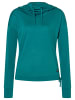 super.natural Merino Longsleeve W FUNNEL HOODIE in Petrol