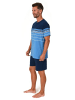 NORMANN kurzarm Schlafanzug Shorty Streifen in blau