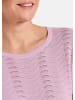 GOLDNER Strickpullover Sommerpullover mit Wellenstruktur in rosé