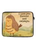 Mr. & Mrs. Panda Laptoptasche Eule Zufrieden Design mit Spruch in Weiß
