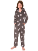 NORMANN Jumpsuit Overall Schlafanzug Pyjama langarm Sternen - 50894 in grau