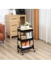 HOMCOM Küchenwagen in Schwarz 45L x 31B x 79,4H cm
