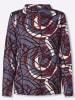 Sieh an! Langarm-Shirt in bordeaux-rauchblau-bedruckt