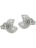 Gallay Ohrstecker Ohrring 8x7mm Halbkreis mit Rillen Silber 925 in silber