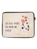 Mr. & Mrs. Panda Notebook Tasche Kuh mit Spruch in Vintage